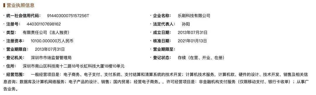突發(fā)！樂(lè)刷支付創(chuàng)始人退出樂(lè)刷科技！法人變更！(圖5)
