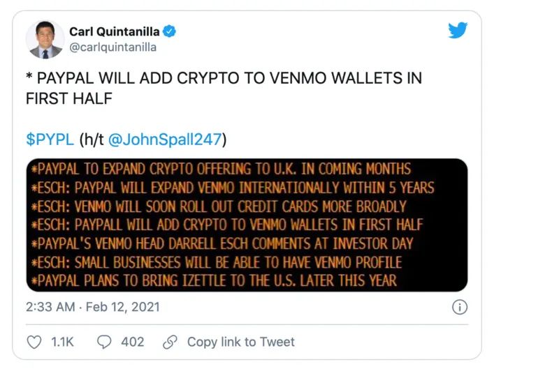 【這一周】數(shù)字人民幣迎多項新進展 Apple Pay、PayPal、特斯拉支持加密貨幣支付(圖22)